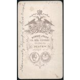 Borsos József műterme, Pest, elegáns hölgy portréja, Udvarnoky Józsefné sz. Góth Josepha gyönyörű ruhában 1860-as évek, Eredeti CDV, vizitkártya fotó, hátulján feliratozva.  