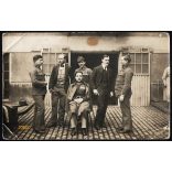 Katonák érdemrendekkel, egyenruha, katonakórház (?), 1. világháború, 1910-es évek, Eredeti fotó, papírkép.  