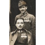 Katonák érdemrendekkel, egyenruha, katonakórház (?), 1. világháború, 1910-es évek, Eredeti fotó, papírkép.  