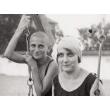 Fürdőzők a Kristály strandfürdőben, Rákosfalu, (Rákosfalva, Budapest), fürdőruha, helytörténet, 1928, 1920-as évek, Eredeti fotó, papírkép.   