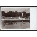 Hajózás, az 1918-ban elsüllyedt Drina magyar gőzhajó, hátoldalán az expozíció részleteivel, jármű, közlekedés, 1910-es évek, Eredeti fotó, papírkép.  