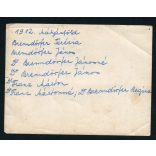 A Brenndörfer család a karácsonyi asztalnál, Mátyásföld, Emma utca 8, Budapest, helytörténet, 1912, 1910-es évek, Eredeti fotó, hátulján a képen láthatóak  névsor, papírkép.   