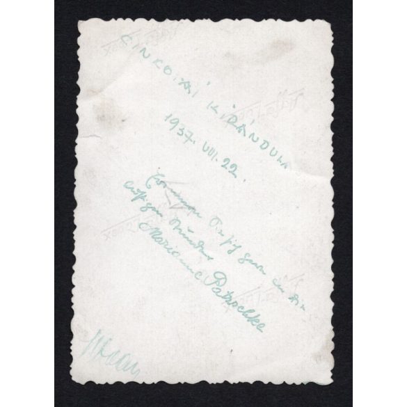 Csinos lány fürdőruhában, Cinkota, Budapest, fürdő, strand, helytörténet, 1937, 1930-as évek, Eredeti fotó, hátulján feliratozott papírkép. 