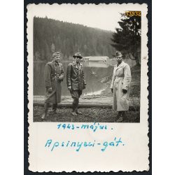   Magyar katonák az Apsinyeci gátnál, Kárpátalja, 2. világháború, helytörténet, 1943. május, 1940-es évek, Eredeti fotó, papírkép.  