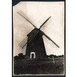 Tés, szélmalom, Veszprém megye, épület, helytörténet, 1930-as évek, Eredeti fotó, papírkép, sarka hiányos.  