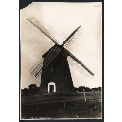   Tés, szélmalom, Veszprém megye, épület, helytörténet, 1930-as évek, Eredeti fotó, papírkép, sarka hiányos.  