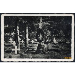   Hősök temetője, Kőrösmező, Kárpátalja, 2. világháború, helytörténet, 1943. április, 1940-es évek, Eredeti fotó, papírkép.   