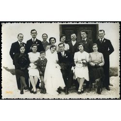   Polgár Jenő fényképész, Lenti, esküvő, menyasszony, vőlegény, helytörténet, Zala megye, 1930-as évek, Eredeti fotó, pecséttel jelzett papírkép. 