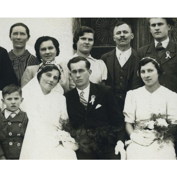 Polgár Jenő fényképész, Lenti, esküvő, menyasszony, vőlegény, helytörténet, Zala megye, 1930-as évek, Eredeti fotó, pecséttel jelzett papírkép. 