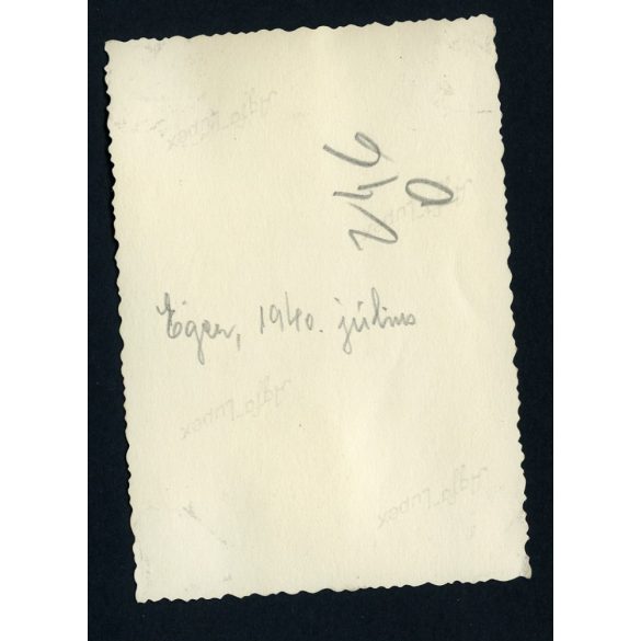 Kirándulók, Eger, városkép minarettel, helytörténet, 1940, 1940-es évek, Heves megye. Eredeti fotó, papírkép.  