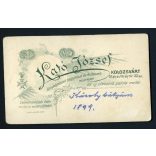 Kató József műterme, Kolozsvár, Erdély, elegáns fiatal férfi nyakkendőben, 1890-es évek, Eredeti CDV, vizitkártya fotó. 