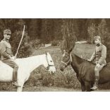 Magyar katonák lóháton, egyenruha, 1. világháború, 1910-es évek, Eredeti fotó, papírkép.   