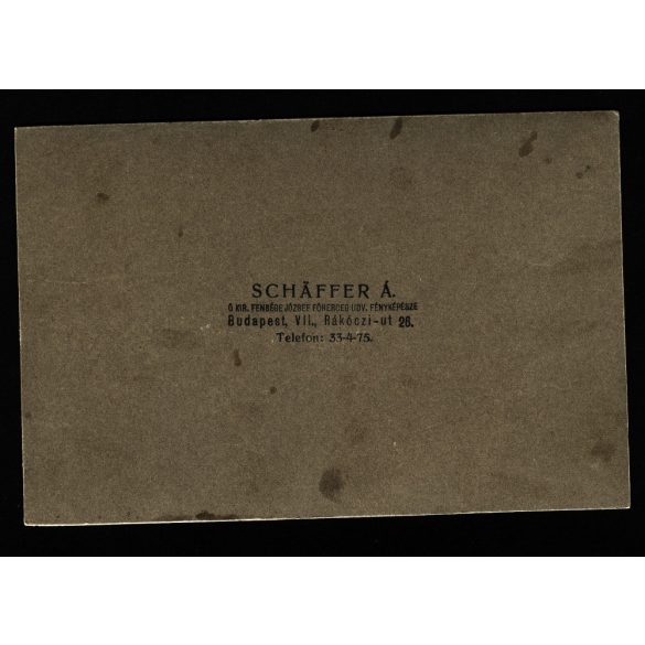 Schaffer fényképész, Budapest, magyar katonák csoportja, fegyver, puska, egyenruha, 1920-as évek, Eredeti kabinetfotó.   