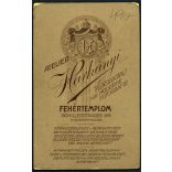 Harkányi műterem, Fehértemplom, Vajdaság, fiatal férfi egyenruhában, katona (?), 1. világháború, 1900-as évek, Eredeti CDV, vizitkártya fotó.  