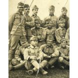 Magyar katonák csoportképe, 1. világháború, egyenruha, 1916, 1910-es évek. Eredeti fotó, K.u.K. tábori posta, papírkép törésnyomokkal. 