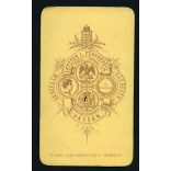 Letzter műterem, Kassa, Felvidék, elegáns szakállas férfi különös nyakkendőben, 1870, 1870-es évek, Eredeti CDV, vizitkártya fotó. 