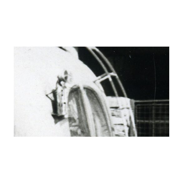 Hölgy Rába Super (Opel Blitz?) autóbuszon, magyar rendszám, busz, jármű, közlekedés, 1940-es évek, Eredeti fotó, papírkép. 