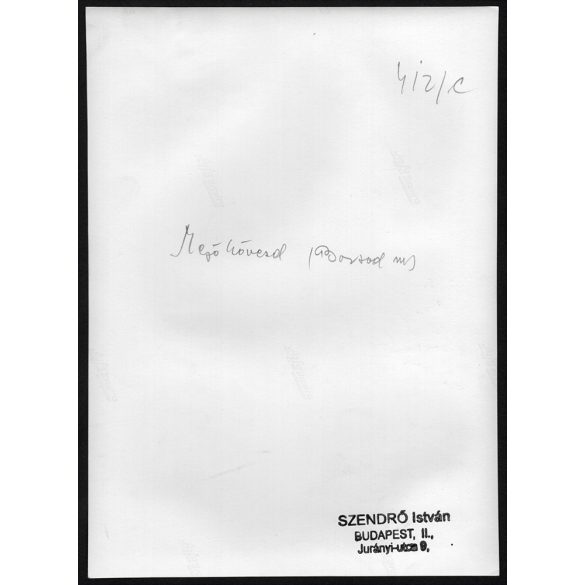 Nagyobb méret, Szendrő István fotóművészeti alkotása. Fiatal pár népviseletben, Mezőkövesd, Borsod-Abaúj-Zemplén megye, palóc, néprajz, helytörténet, 1930-as évek. Eredeti, pecséttel jelzett fotó, pap