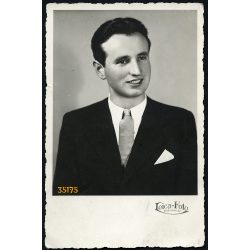   Leica-Foto műterem, Kolozsvár, Erdély, fiatal férfi portréja, 1930-as évek, Eredeti fotó, papírkép.   