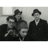 Fiúk NSU 250-es motoron, Bia (Biatorbágy), motorkerékpár, jármű, közlekedés, Pest megye, helytörténet, 1940, 1940-es évek, Eredeti fotó, papírkép.  