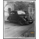 FORD V8 Model 60 kupé magyar rendszámmal, jármű, közlekedés, 1950-es évek, Eredeti fotó, papírkép. 