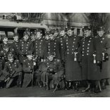 A hadapród tanfolyam látogatása a Hangya telepeken, Budapest, magyar katonák egyenruhában, Szalay Sándor, 2. világháború, 1940, 1940-es évek, Eredeti fotó, hátulján feliratozott, névvel ellátott papír