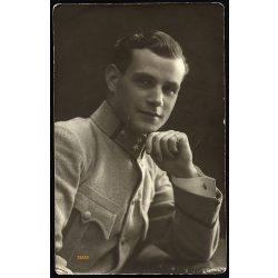   Dunky fivérek műterme, Kolozsvár, Erdély, Várkonyi Mihály (Victor Varconi) színművész privát fotója, katona, egyenruha, film, színház, művészet, 1. világháború, 1917, 1910-es évek. Eredeti fotó, papír