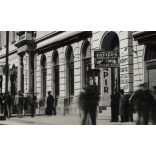 Hungária Hotel, Dés, Erdély, Fő utca, Berger Adolf papírkereskedése, város, 2. világháború, helytörténet, 1943, 1940-es évek, Eredeti képeslap fotó, papírkép.   