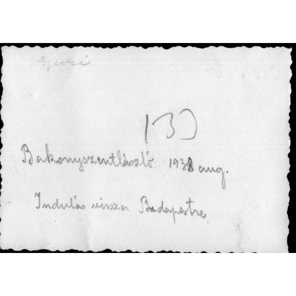 Kurics Antal szekerén, Bakonyszentlászló, lovaskocsi, "indulás vissza Budapestre", jármű, közlekedés, helytörténet, 1938. augusztus, 1930-as évek, Eredeti fotó, papírkép. 