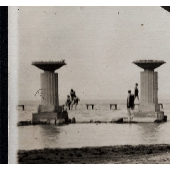 Balaton, Siófok, családi nyaralás, fürdőruha, strand, helytörténet, 1929. június 16. 1920-as évek, Eredeti fotó, papírkép. 