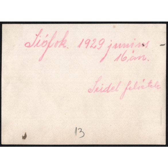 Balaton, Siófok, családi nyaralás, fürdőruha, strand, helytörténet, 1929. június 16. 1920-as évek, Eredeti fotó, papírkép. 