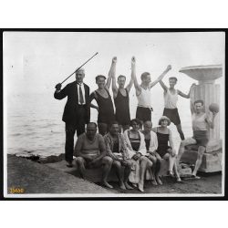   Balaton, Siófok, családi nyaralás, fürdőruha, strand, helytörténet, 1929. június 16. 1920-as évek, Eredeti fotó, papírkép.  
