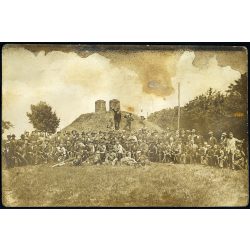   Rongyos Gárda ismeretlen alakulata, fehérterror, civil katona, fegyver, egyenruha, 1. világháború, 1910-es évek, Eredeti fotó, papírkép, felső széle foltos.  