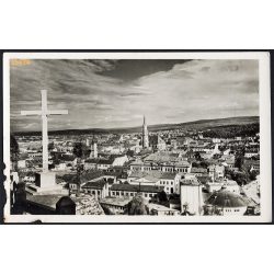   Erdély, Kolozsvár látképe a Fellegvárról a kereszttel, 2.világháború, helytörténet, 1943, 1940-es évek, Eredeti képeslapfotó, papírkép.  