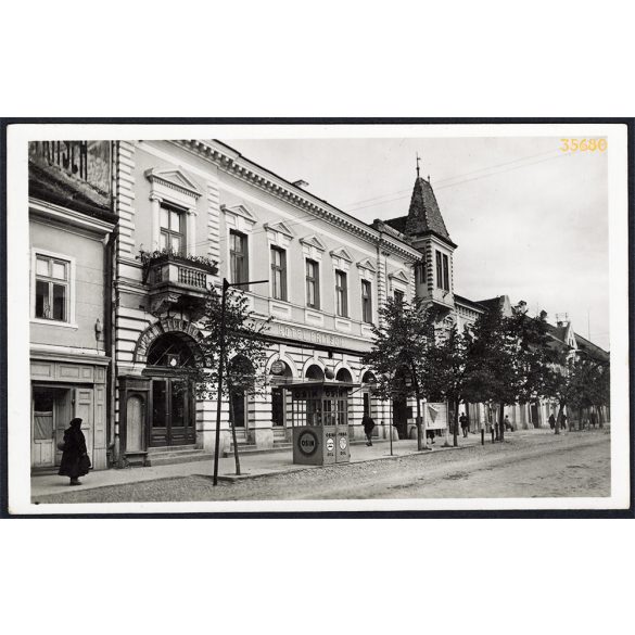 Beszterce, Erdély, Fritsch szálloda, belváros, 2. világháború, helytörténet, 1943, 1940-es évek, Eredeti képeslapfotó, papírkép.   