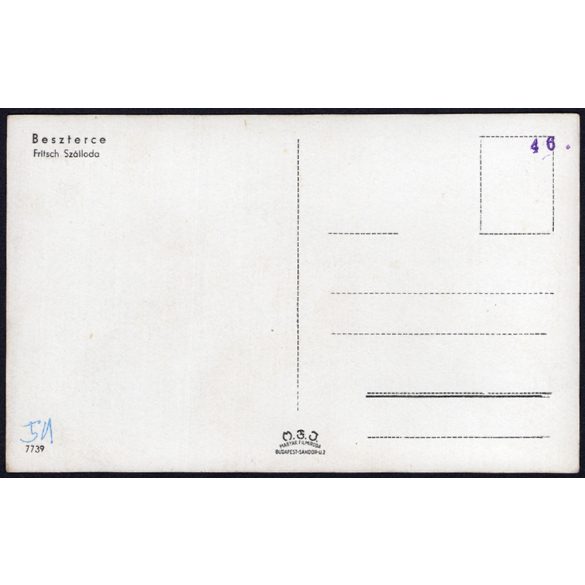 Beszterce, Erdély, Fritsch szálloda, belváros, 2. világháború, helytörténet, 1943, 1940-es évek, Eredeti képeslapfotó, papírkép.   