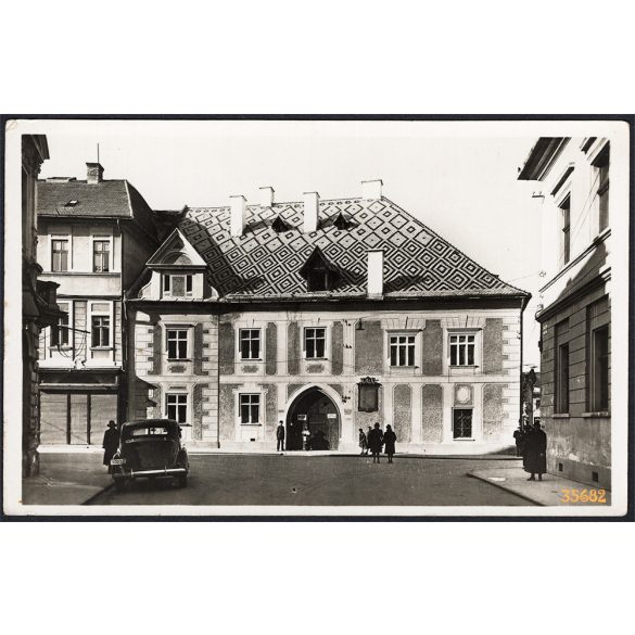 Kolozsvár, Erdély, Mátyás király szülőháza, város, 2. világháború, helytörténet, 1943, 1940-es évek, Eredeti képeslapfotó, papírkép.   