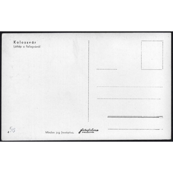 Kolozsvár, Erdély, látkép a Fellegvárról, város, 2. világháború, helytörténet, 1943, 1940-es évek, Eredeti képeslapfotó, papírkép.   