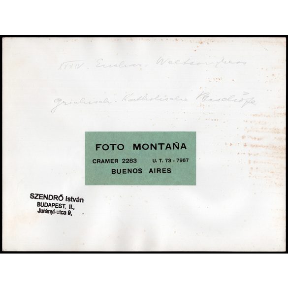 Nagyobb méret, Szendrő István fotóművészeti alkotása. 34. Eucharisztikus világkongresszus, Budapest, egyházi méltóságok, 1938, 1930-as évek. Eredeti, pecséttel jelzett fotó, papírkép. Dekorációnak, aj