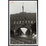 Szeged, belváros, Hősök kapuja, villamos, jármű, közlekedés, helytörténet, 1950, 1950-es évek, Eredeti fotó, papírkép.  