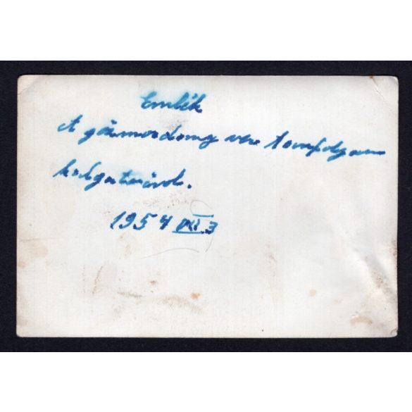 Gőzmozdonyvezetői tanfolyam résztvevői, mozdony, vasút, vonat, jármű, közlekedés, 1954, 1950-es évek, Eredeti fotó, papírkép.  