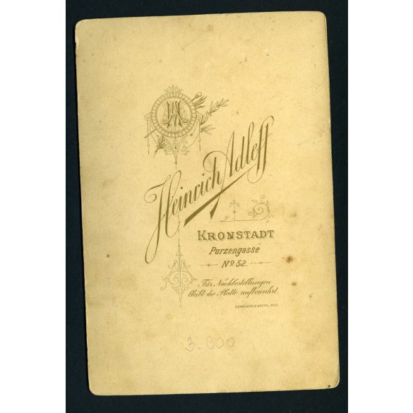 Heinrich Adleff műterme, Brassó, Erdély, elegáns hölgy különös kalapban, 1890-es évek, Eredeti kabinetfotó.   