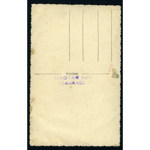 Magyar műterem, Sarkad, házaspár portréja, bajusz, Békés megye, helytörténet, 1930-as évek, Eredeti fotó, papírkép.   