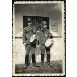 Kisbírók dobokkal, egyenruha, 1930-as évek, Eredeti fotó, papírkép. 