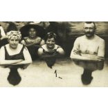 'Hévízi Emlék', Hévíz, fürdőzők fürdőruhában, strand, gyógyvíz, Zala megye, helytörténet,  1918. szeptember 7, 1910-es évek, Eredeti fotó, papírkép.  