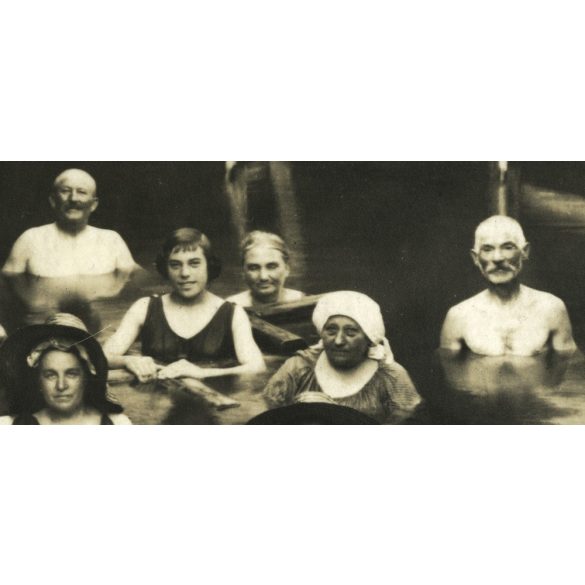 'Hévízi Emlék', Hévíz, fürdőzők fürdőruhában, strand, gyógyvíz, Zala megye, helytörténet,  1918. szeptember 7, 1910-es évek, Eredeti fotó, papírkép.  