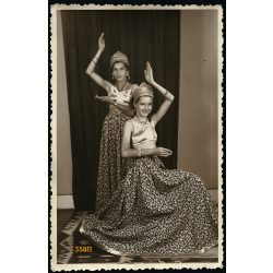   Glovitzky műterem, Nyíregyháza, táncos lányok gyönyörű kosztümben balett, helytörténet, 1920-as évek, Eredeti fotó, papírkép.   