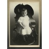 Babar műterem, Torda, Erdély,  kislány portréja, 1900-as évek, Eredeti nagyméretű (!) kabinetfotó.  