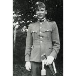 Magyar katona, karpaszományos őrmester egyenruhában, karddal, 1930-as évek, Eredeti fotó, papírkép.   