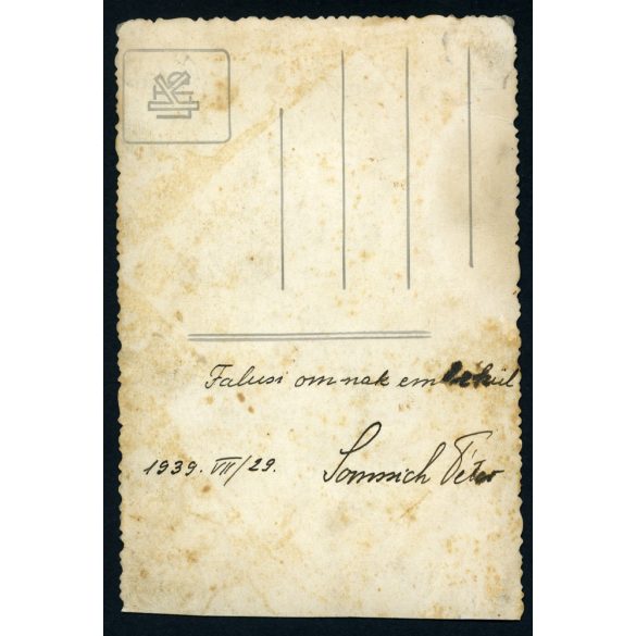 Somssich Péter híres magyar rádióamatőr portréja, rádió, stúdió, HA8S, mikrofon, 1939, 1930-as évek, Eredeti fotó, papírkép, foltos.  